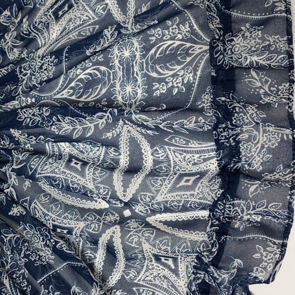 MISA Ezri Mini Dress One Shoulder Blue White Size Large - Picture 14 of 16